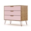 Manhattan Comfort Rockefeller Dresser, Nature and Rose Pink 103GMC6